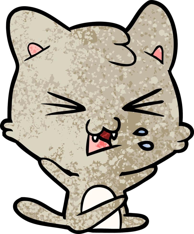 gato de dibujos animados silbando vector