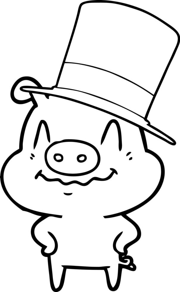 nervous cartoon rich pig vector