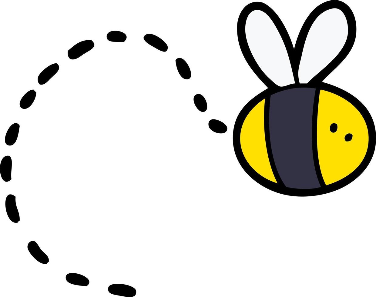 cartoon bee flying vector