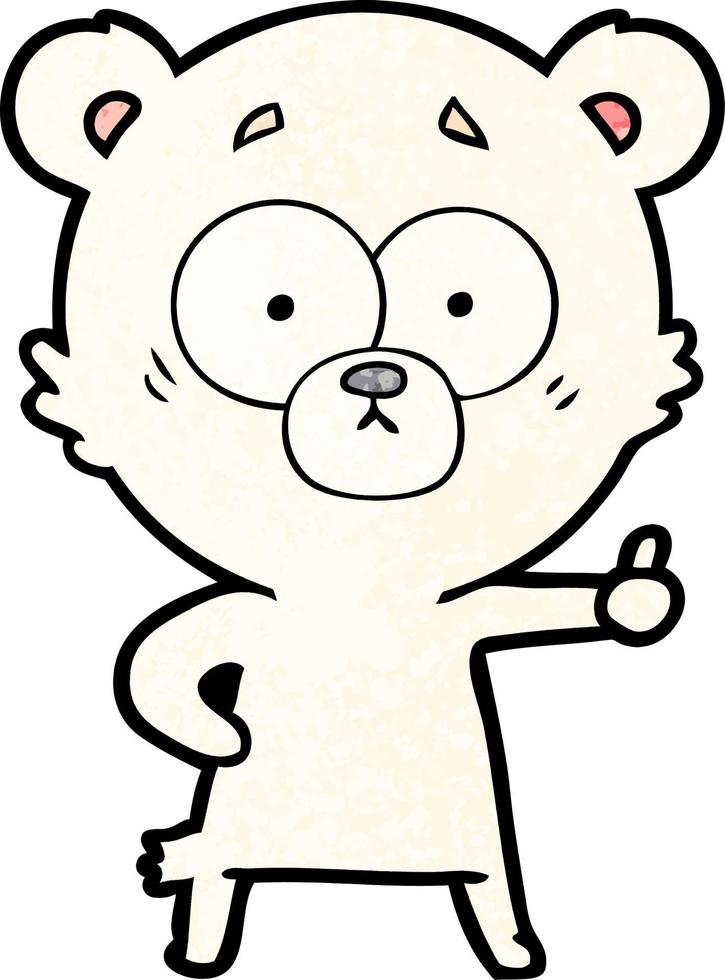 nervous polar bear cartoon vector