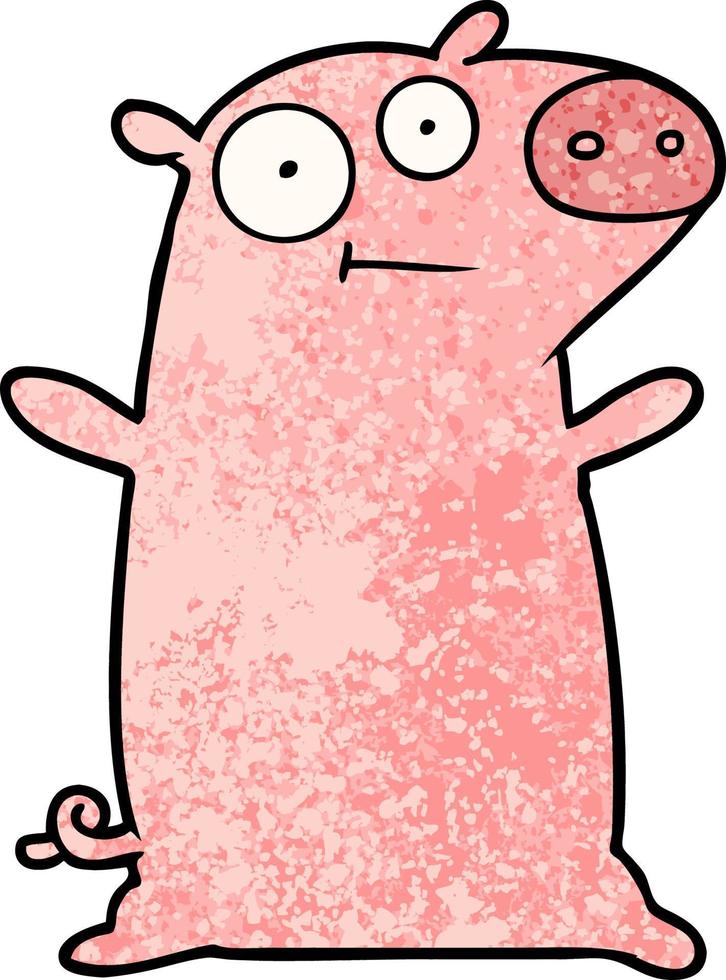 happy cartoon pig vector