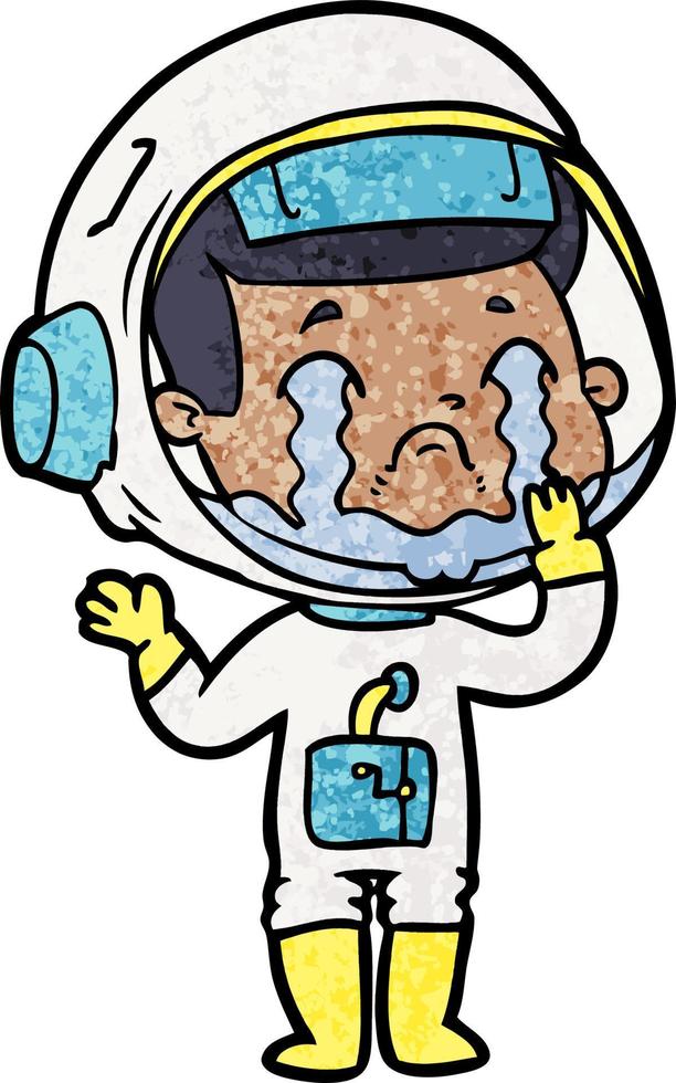 cartoon crying astronaut vector