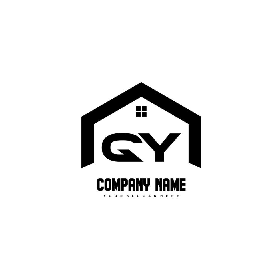 vector de diseño de logotipo de letras iniciales qy para construcción, hogar, bienes raíces, edificio, propiedad.