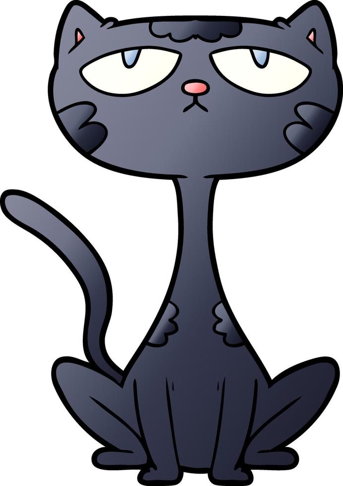 cartoon black cat vector
