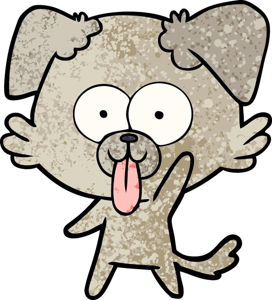 cartoon dog with tongue sticking out vector