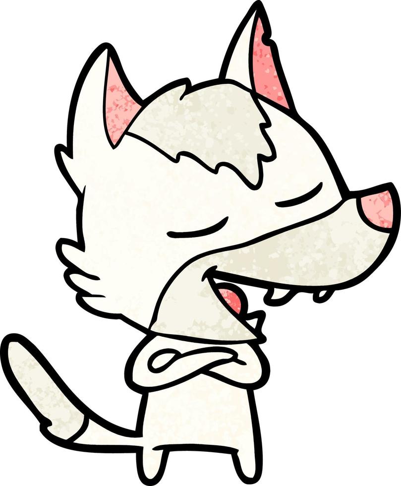 cartoon wolf laughing vector