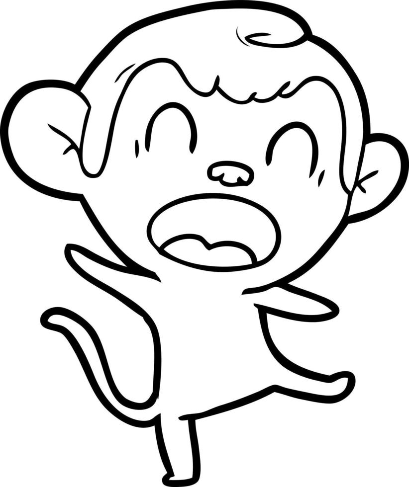 shouting cartoon monkey dancing vector