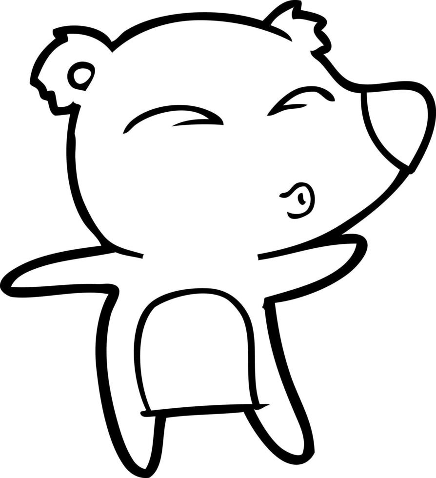 cartoon whistling bear vector