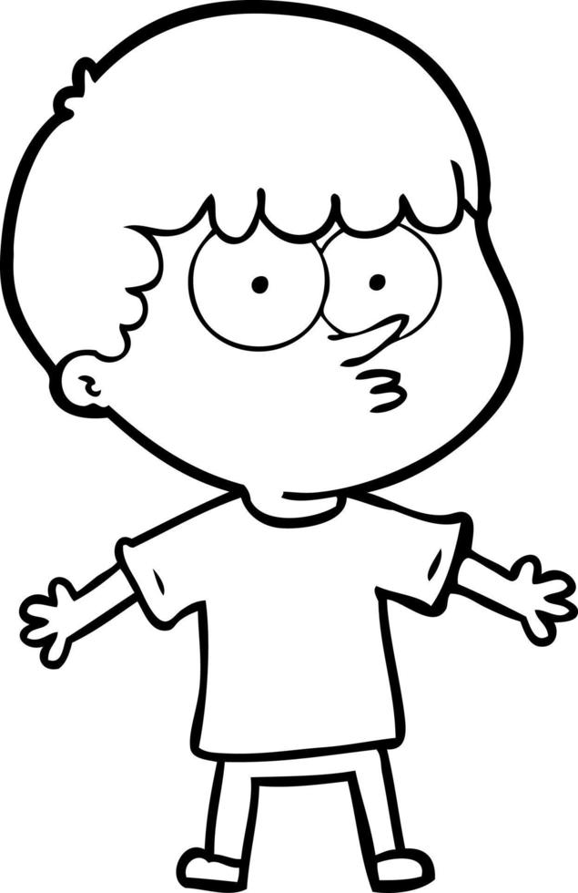 cartoon curious boy vector