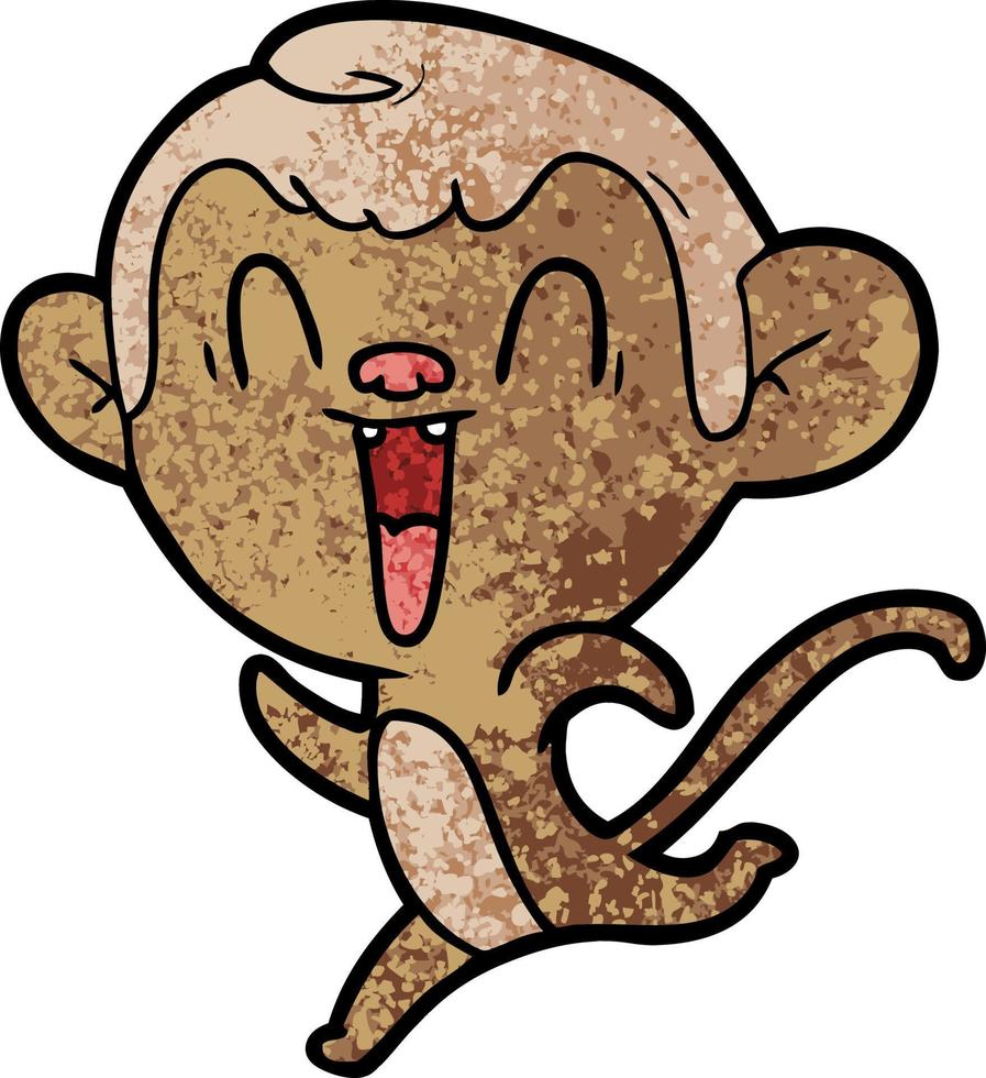 cartoon laughing monkey vector