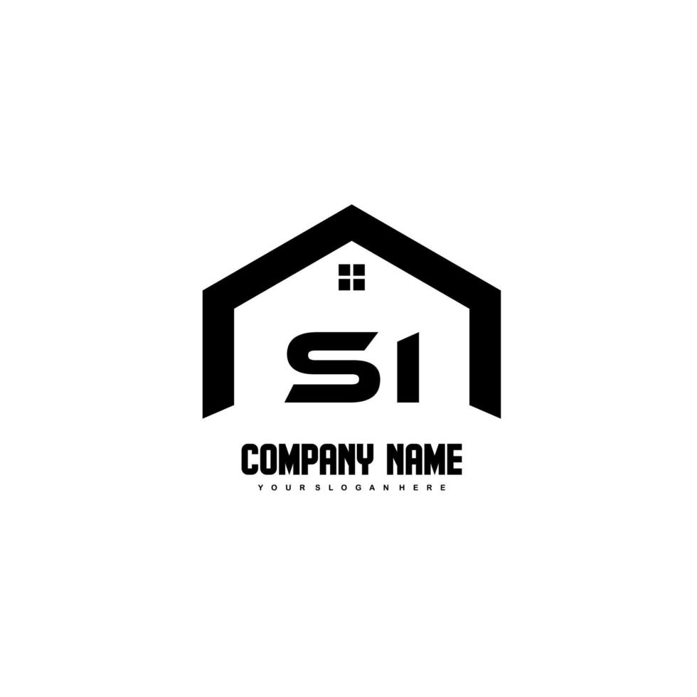 SI Initial Letters Logo design vector for construction, home, real estate, building, property.