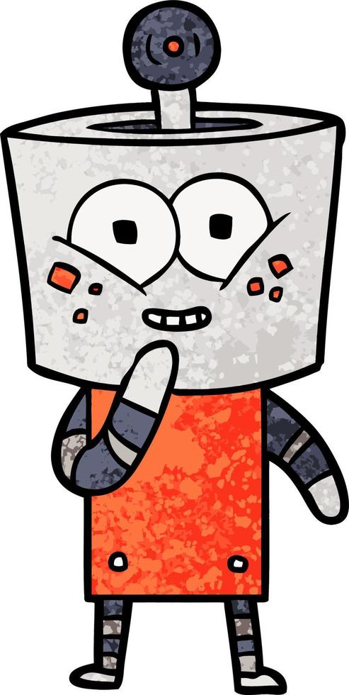 happy cartoon robot giggling vector