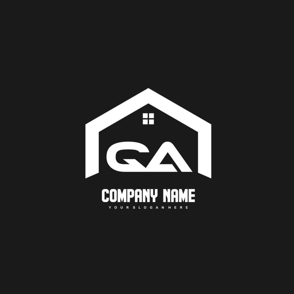 QA Initial Letters Logo design vector for construction, home, real estate, building, property.