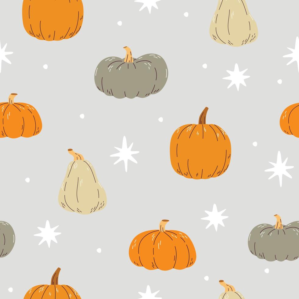 Pumpkin seamless pattern. Pumpkin background for Harvest festival or Thanksgiving day. vector