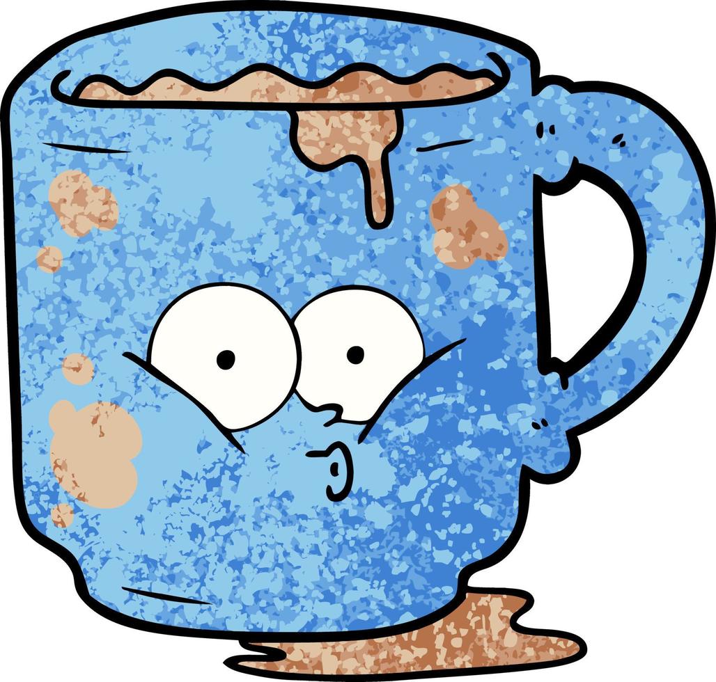 cartoon dirty office mug vector