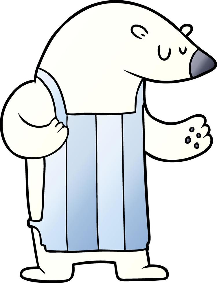 chef de oso polar de dibujos animados vector