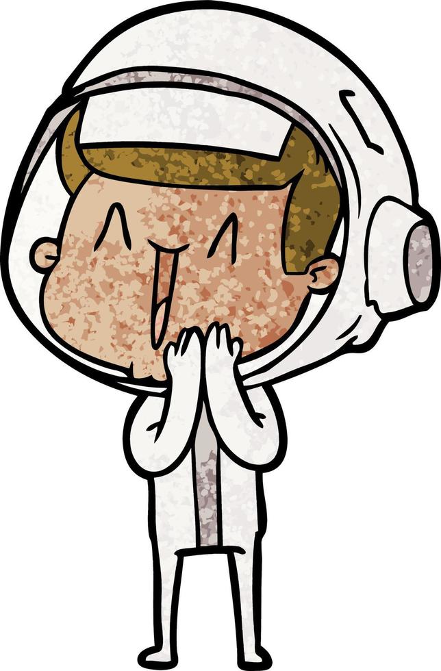 happy cartoon astronaut vector
