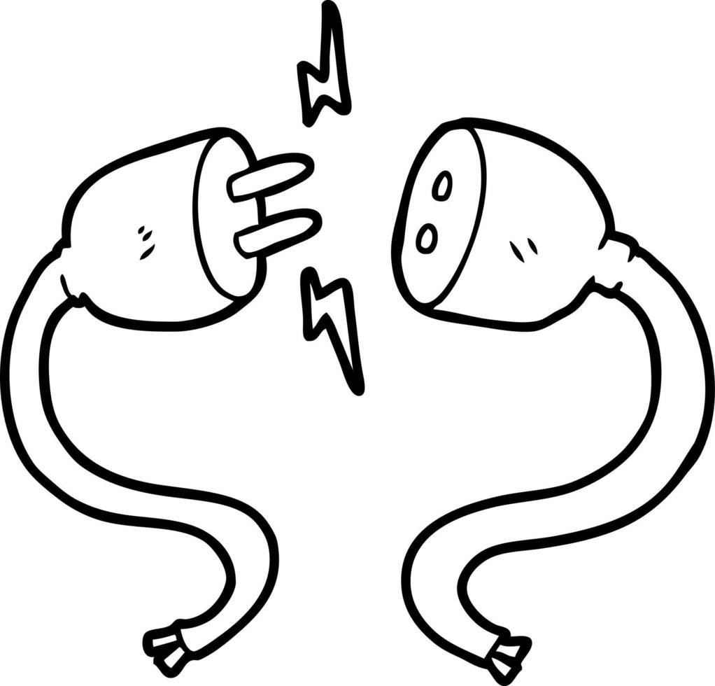 cartoon plug and socket vector