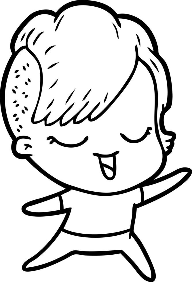 niña feliz de dibujos animados vector