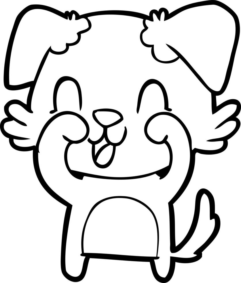 laughing cartoon dog vector