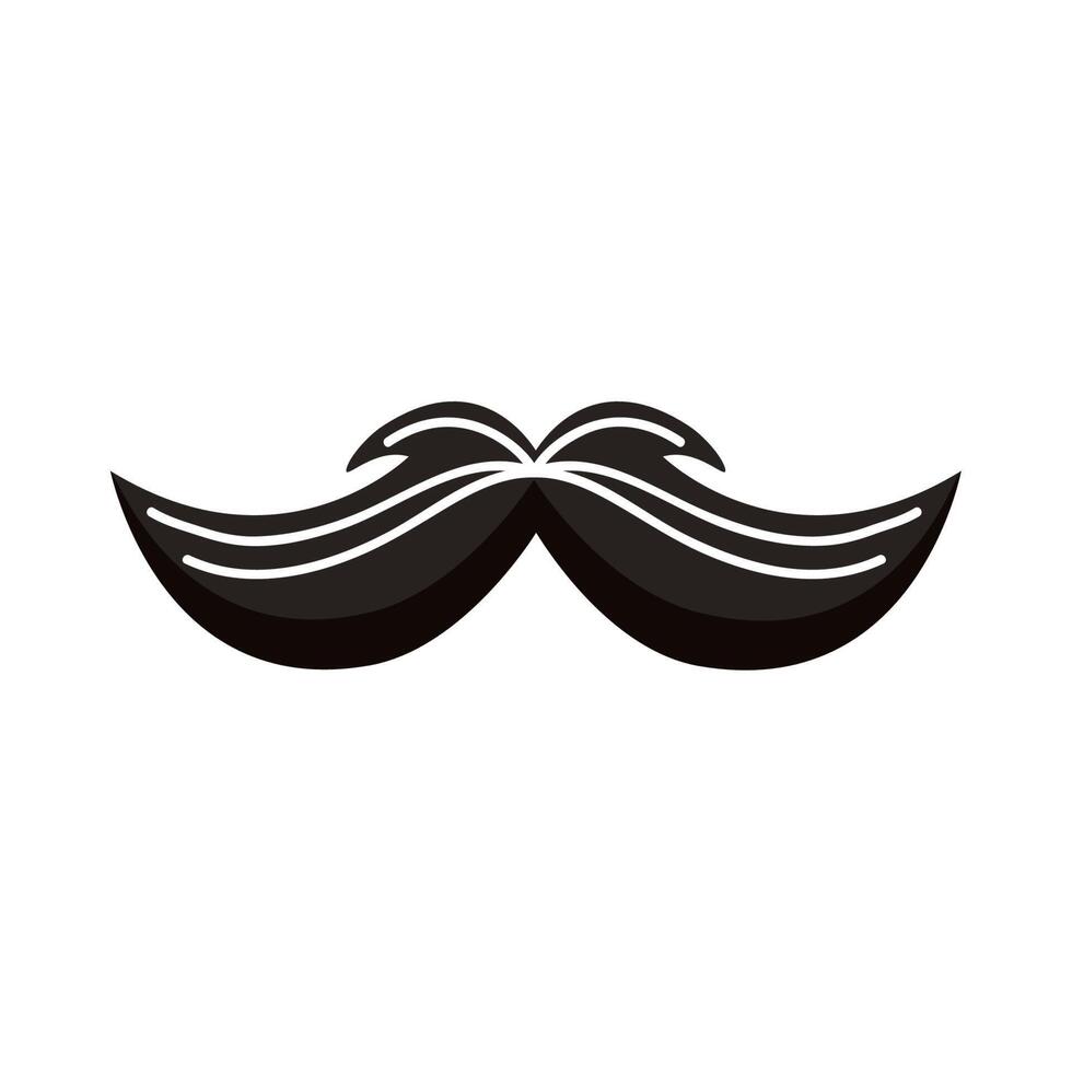 mustache black color vector