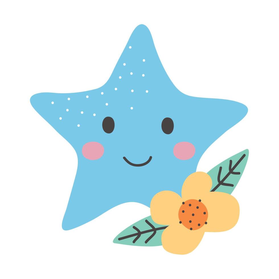 pretty star face vector