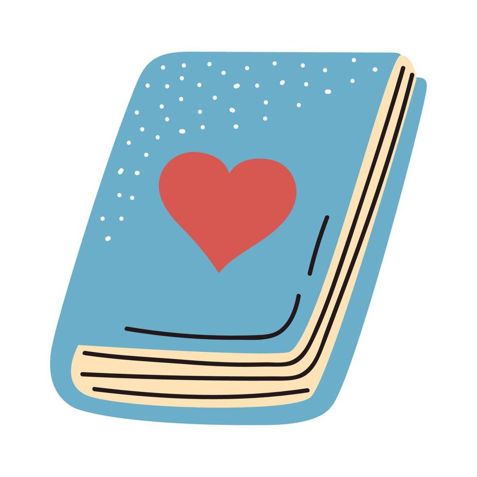 book with love heart vector
