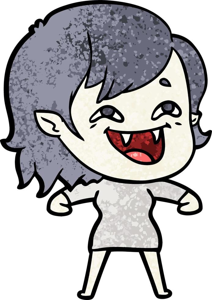 cartoon laughing vampire girl vector