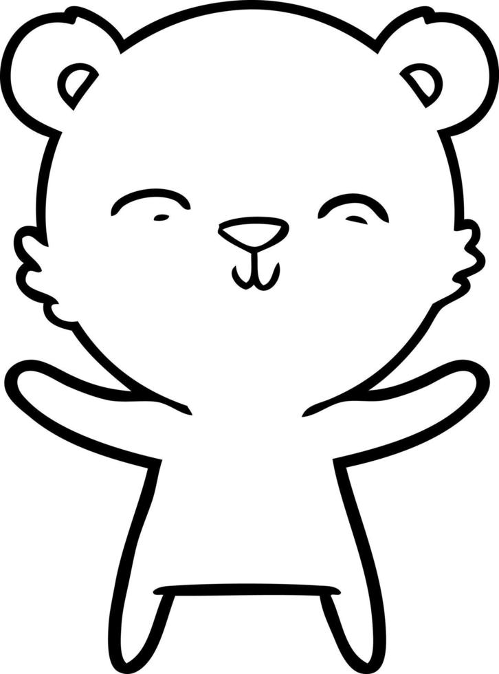 happy cartoon polar bear vector