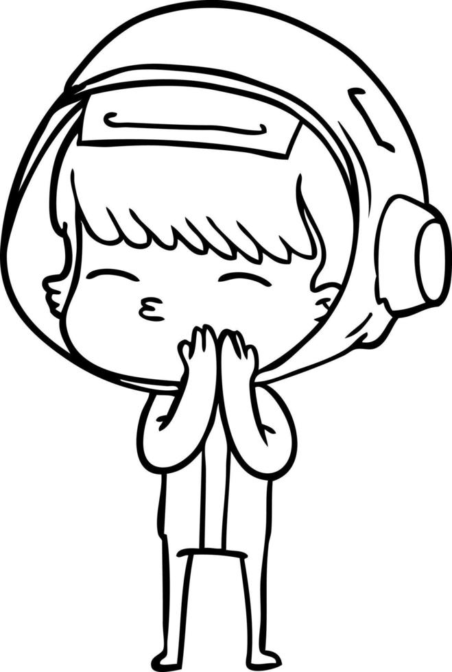 cartoon curious astronaut vector