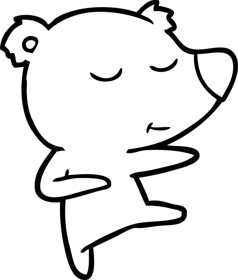 happy cartoon bear dancing vector