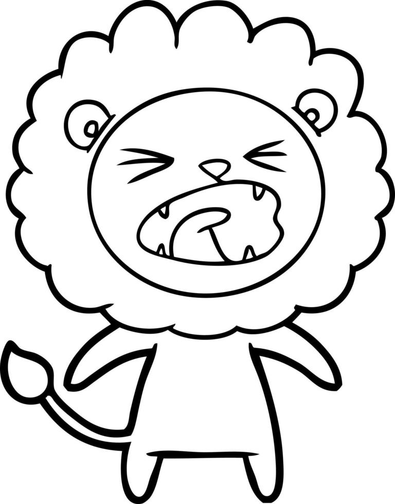 cartoon angry lion vector