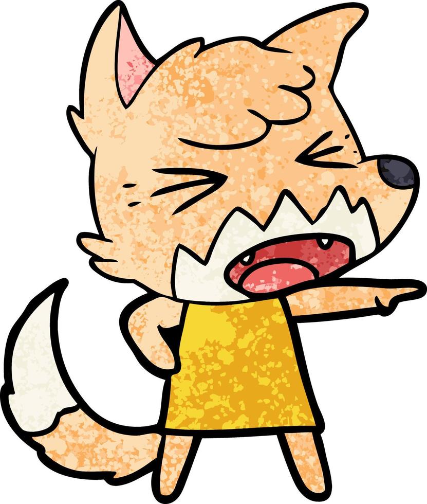 angry cartoon fox vector