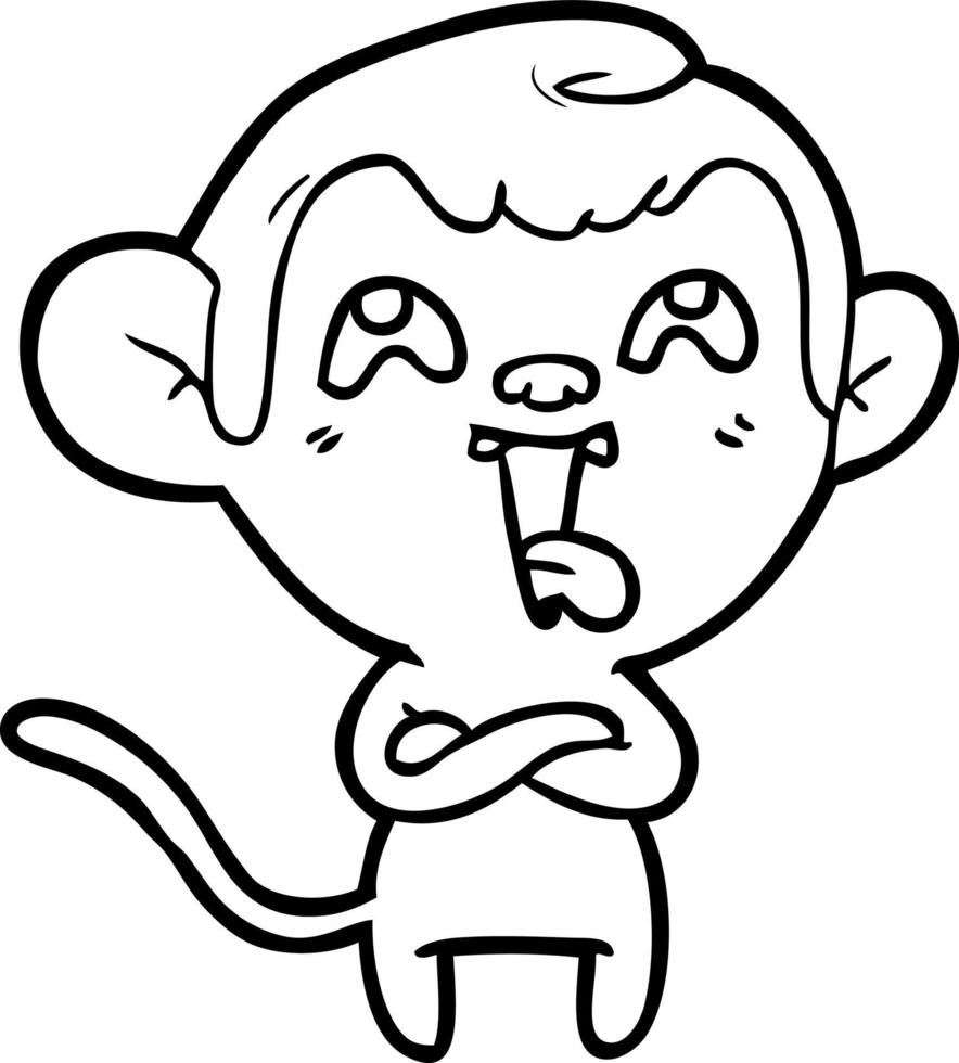 crazy cartoon monkey vector