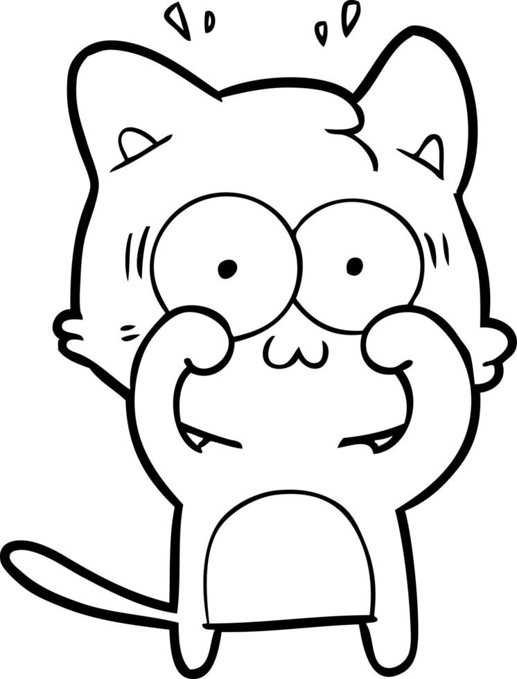 cartoon surprised cat vector