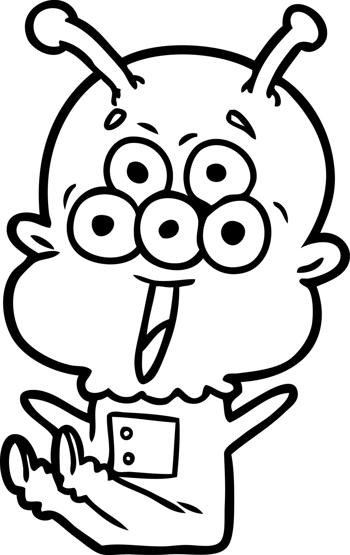 happy cartoon alien 12383385 Vector Art at Vecteezy
