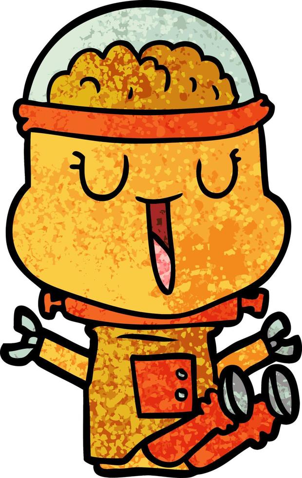 happy cartoon robot vector