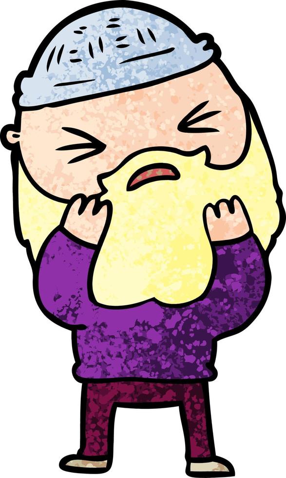 cartoon man with beard vector