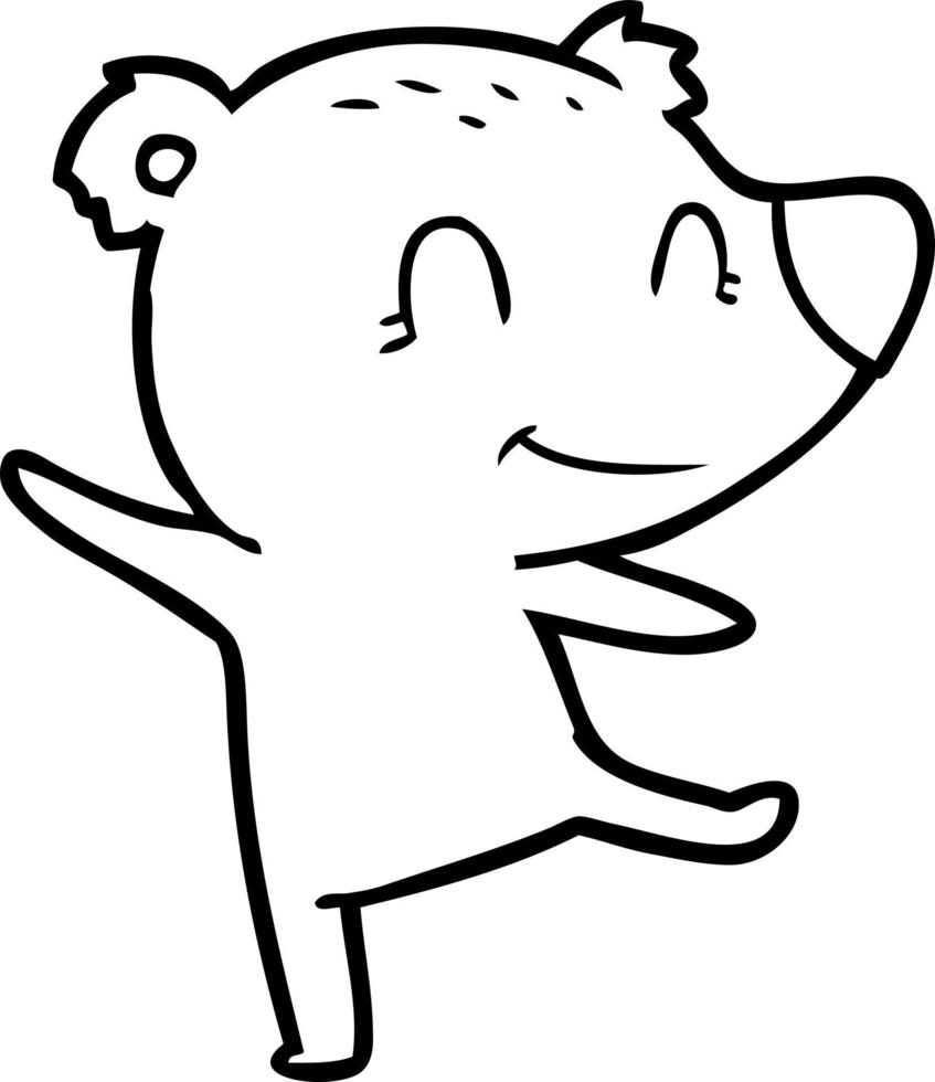 friendly bear dancing vector