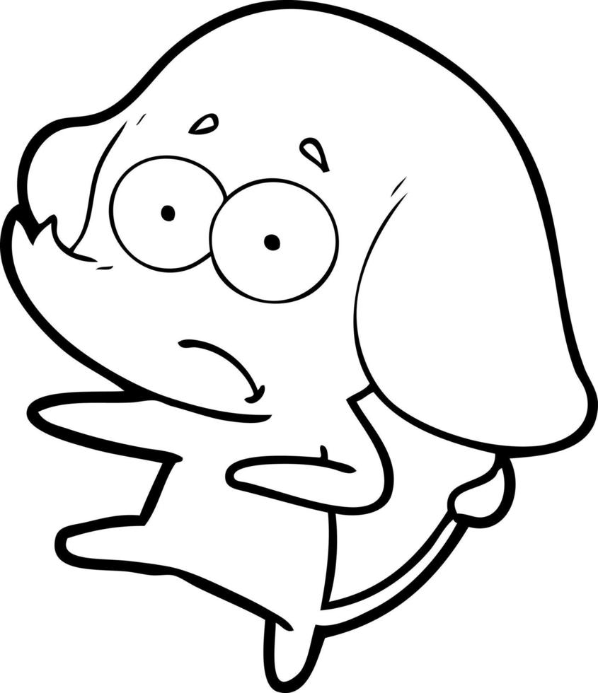 cartoon unsure elephant vector