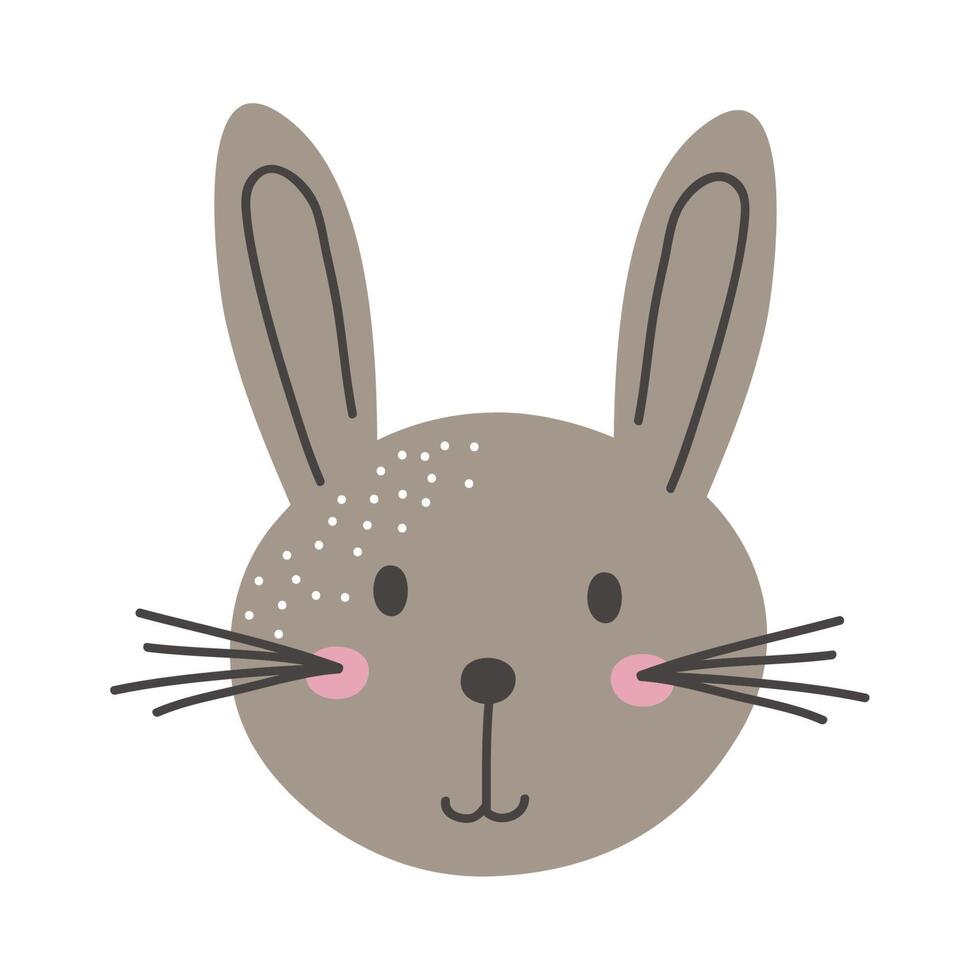pretty rabbit face vector