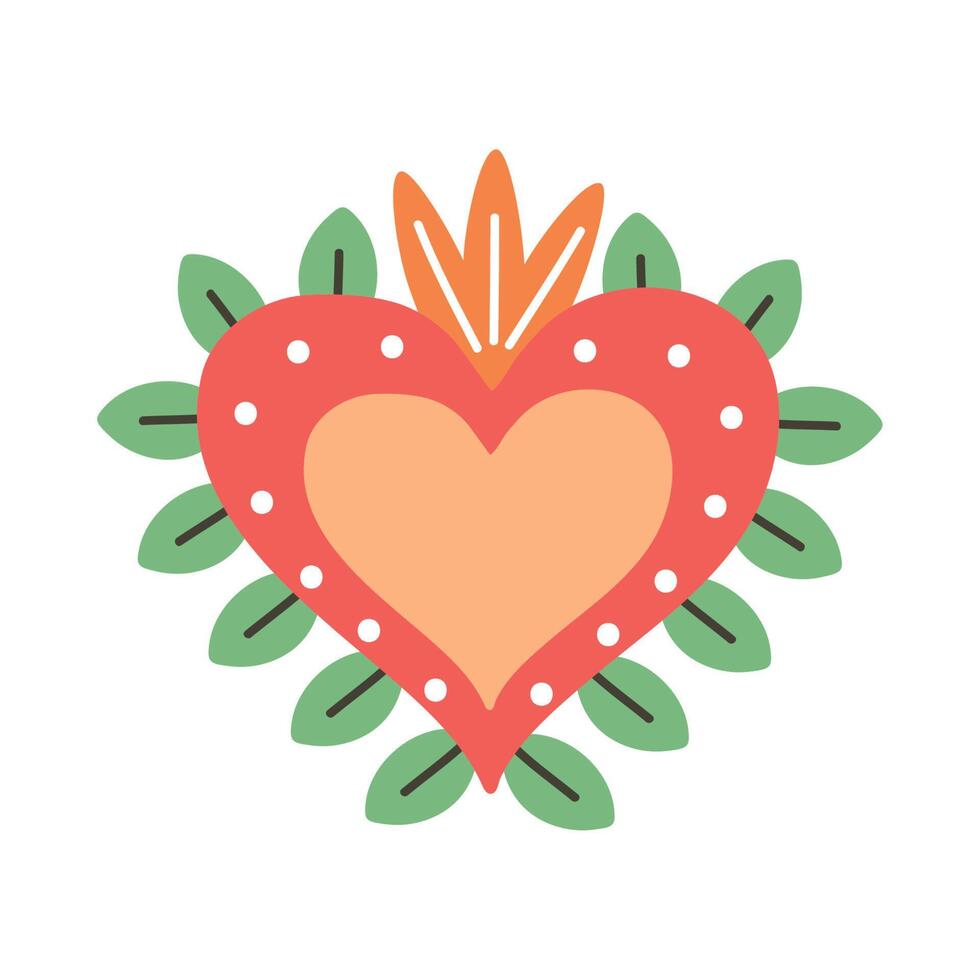 decorated heart design vector