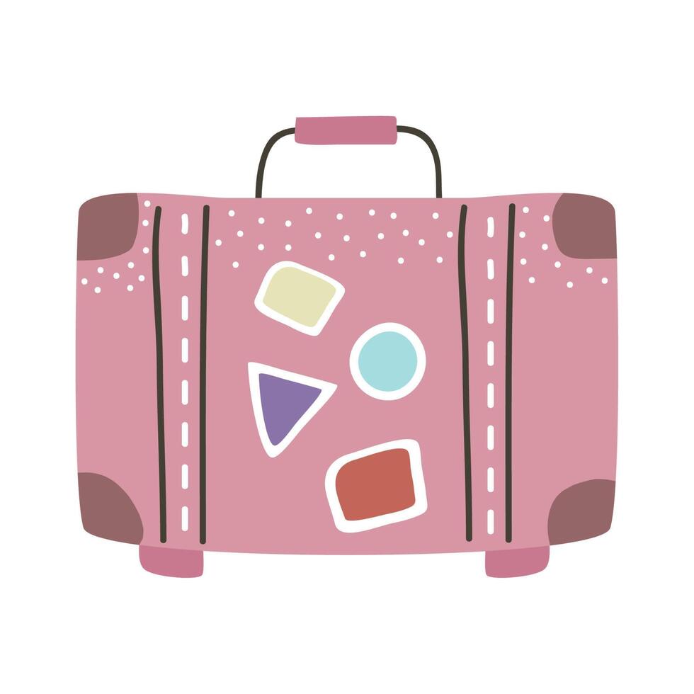 bolsa de viaje rosa vector