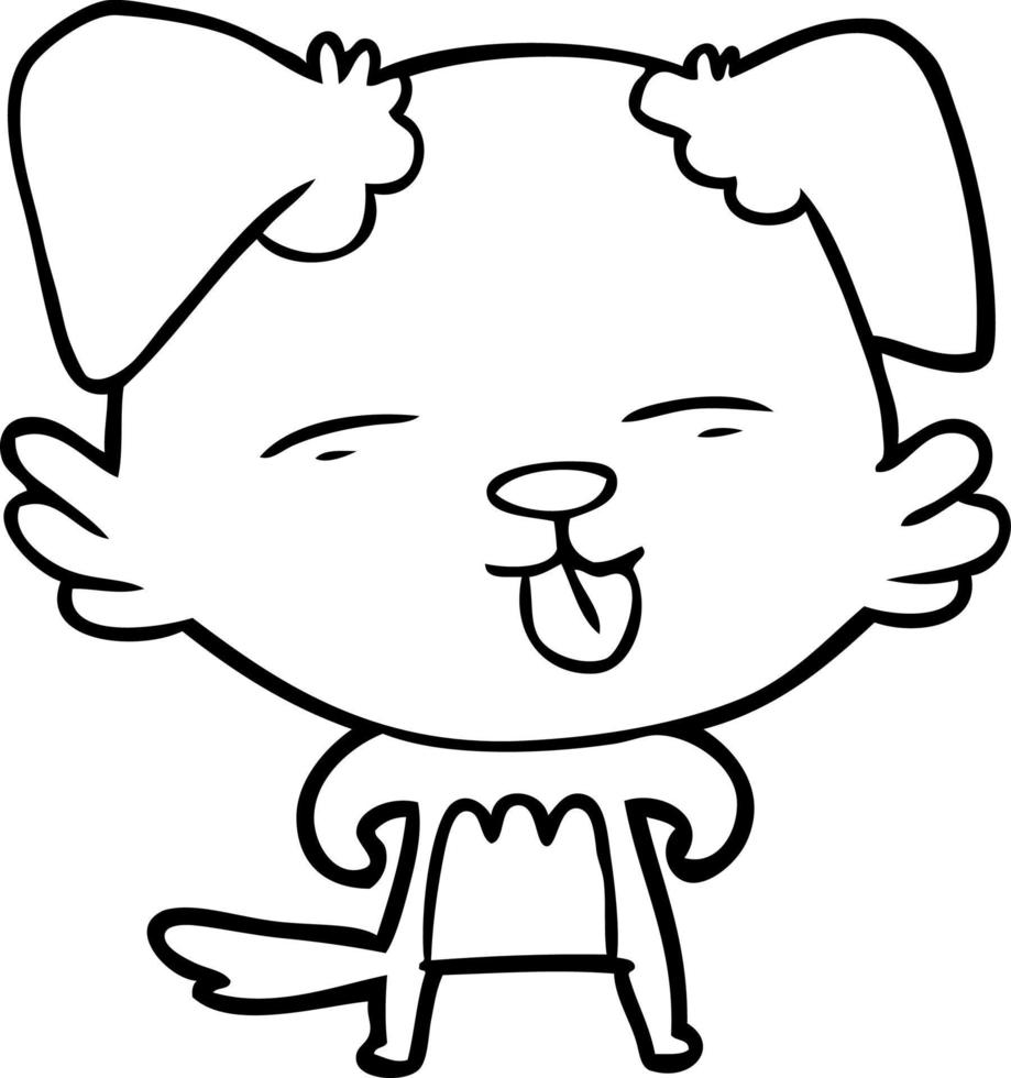 cartoon dog sticking out tongue vector