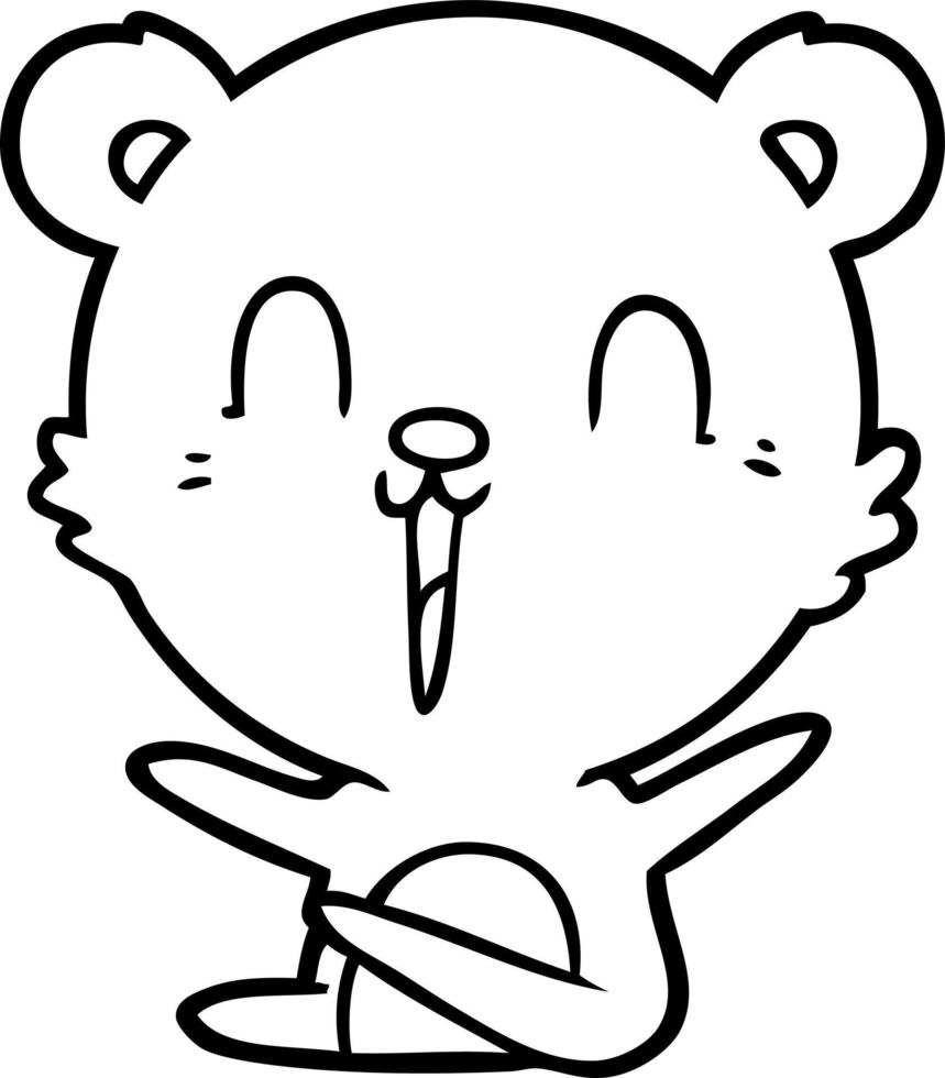 happy laughing cartoon bear vector