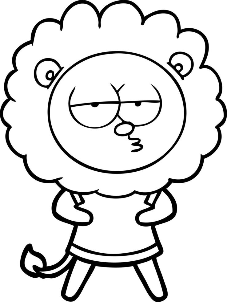 cartoon bored lion vector