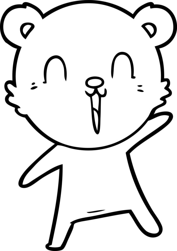 happy cartoon polar bear vector