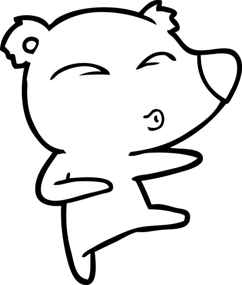 cartoon whistling bear vector