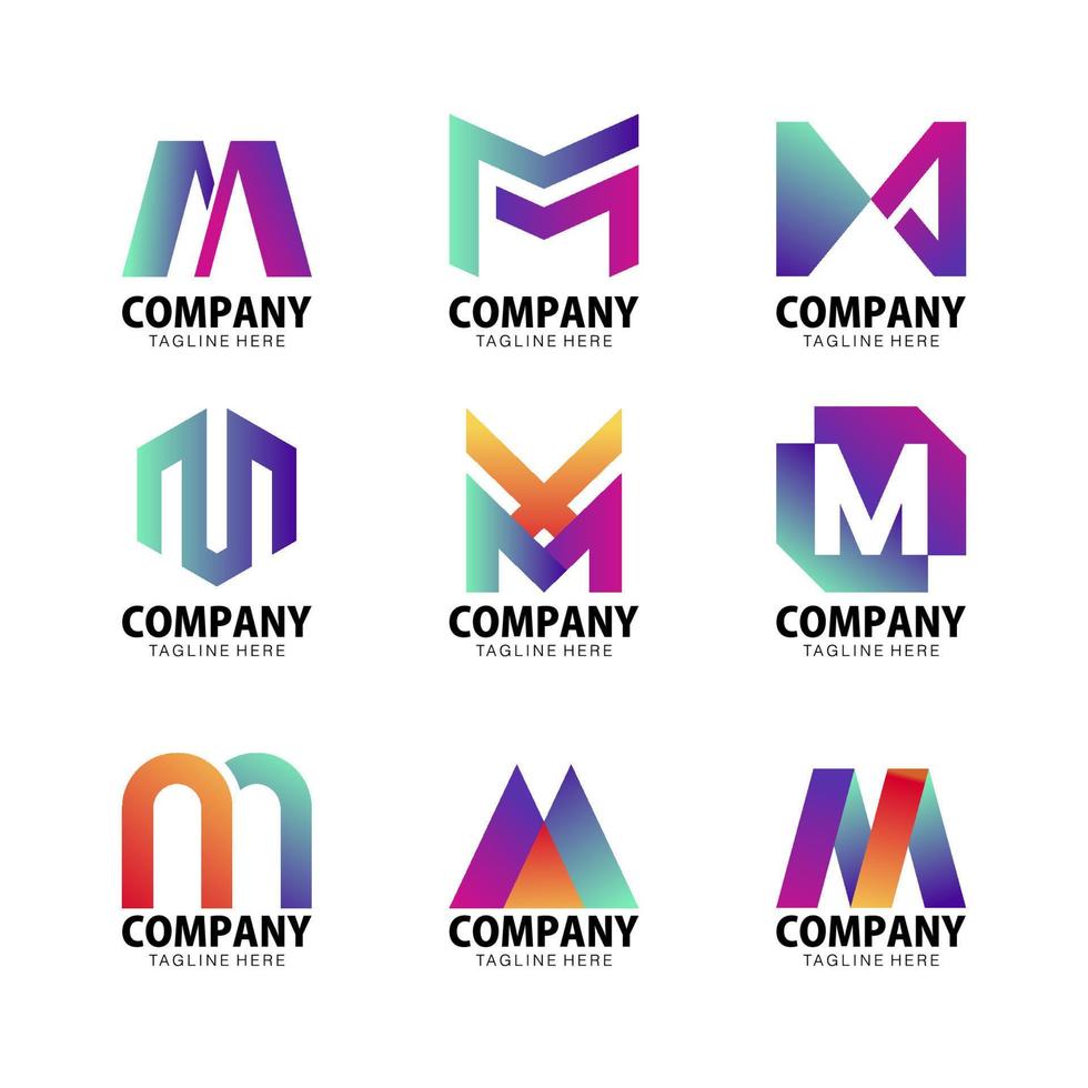 Alphabeth Logo Initial M For Business Company vector