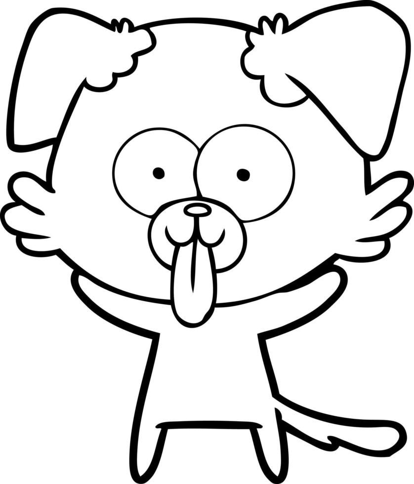 perro de dibujos animados con la lengua fuera vector